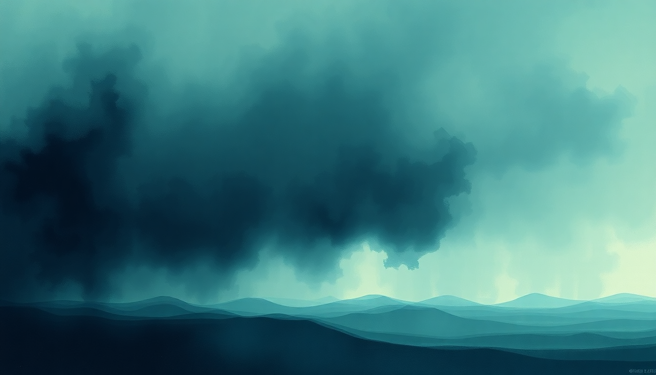 Fan-driven abstract illustration evoking the emotional arc of Sea Lungs by Baroness