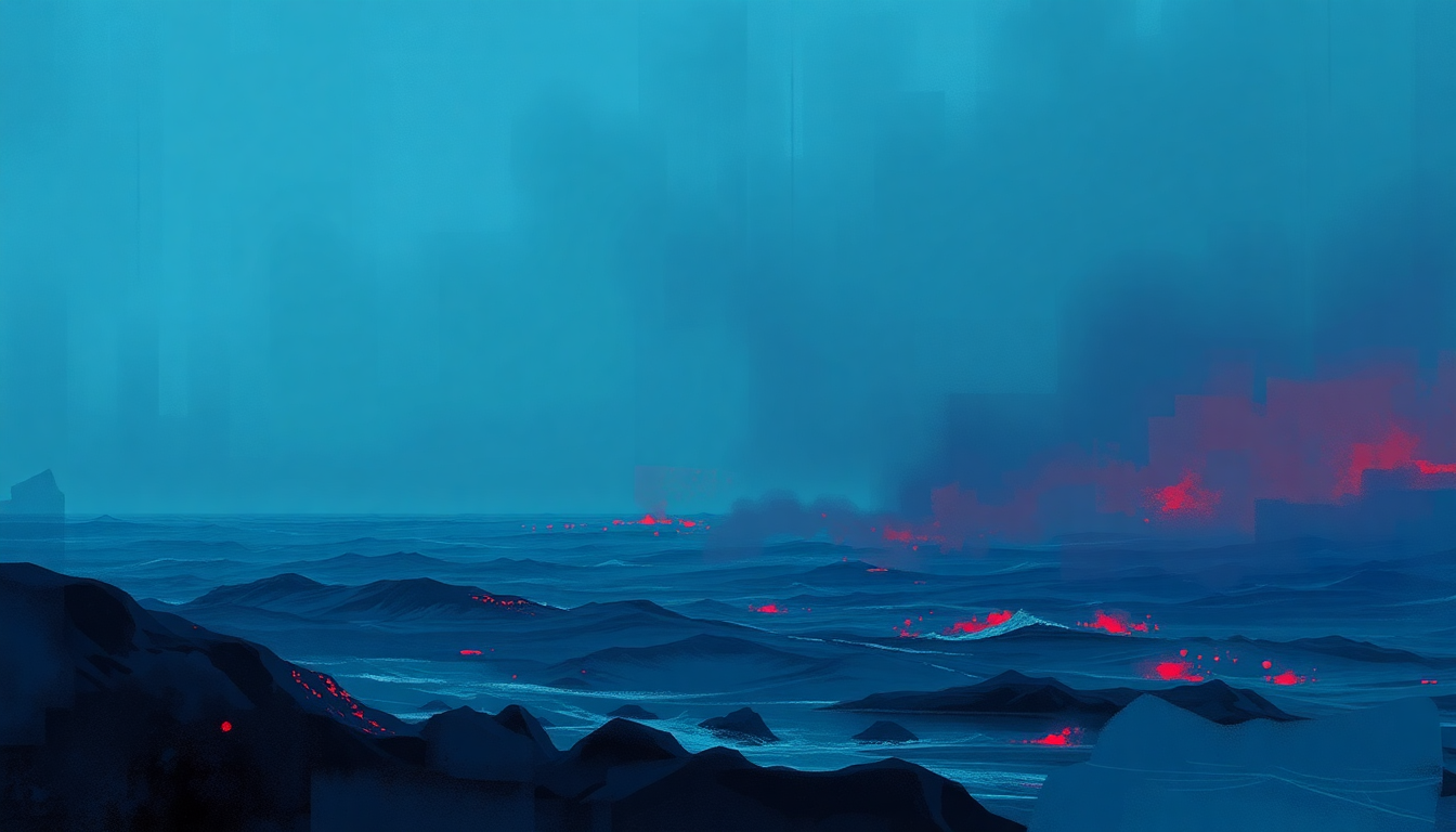 Fan-driven abstract illustration evoking the emotional arc of Sea of Madness by Iron Maiden