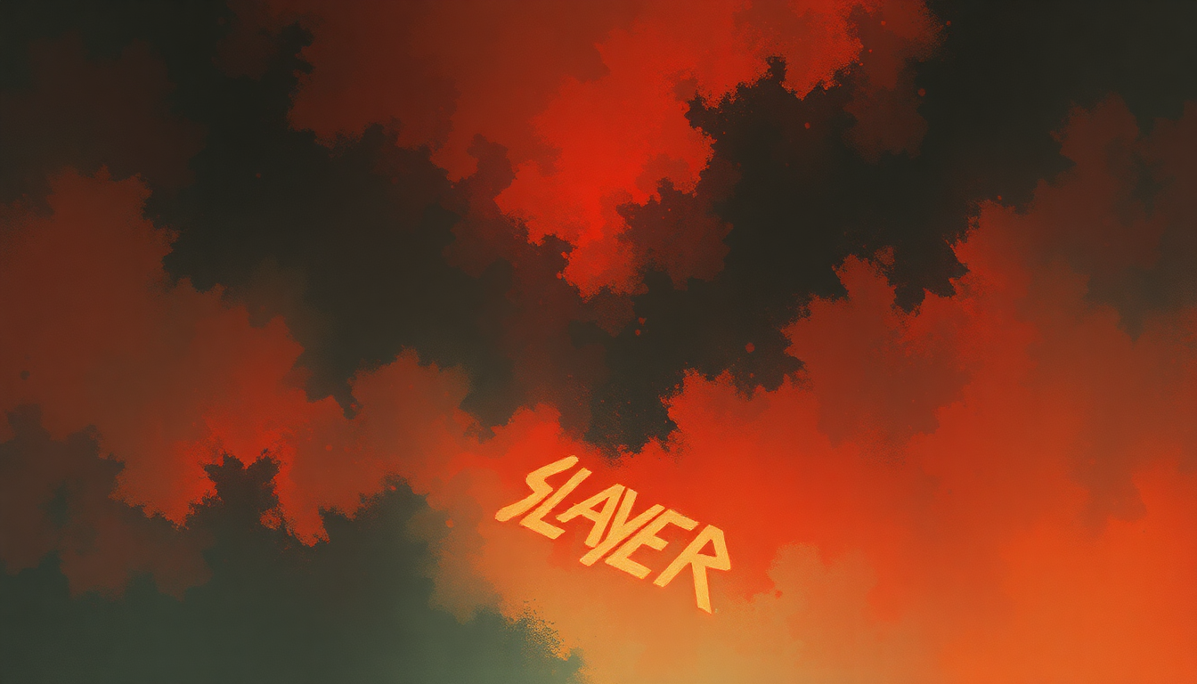 Fan-driven abstract illustration evoking the emotional arc of Seasons in the Abyss by Slayer
