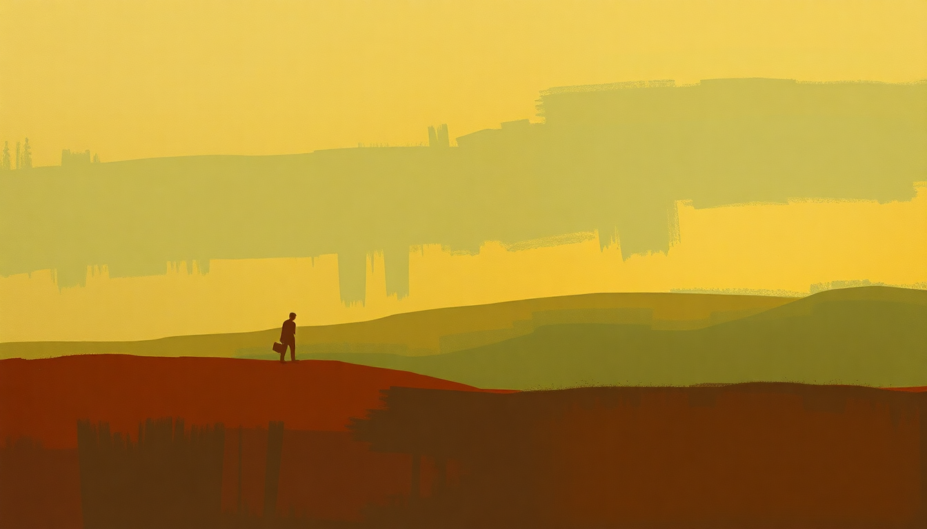Fan-driven abstract illustration evoking the emotional arc of See Saw by Aretha Franklin