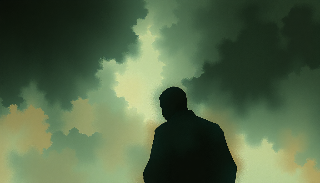 Fan-driven abstract illustration evoking the emotional arc of See You in My Nightmares by Kanye West