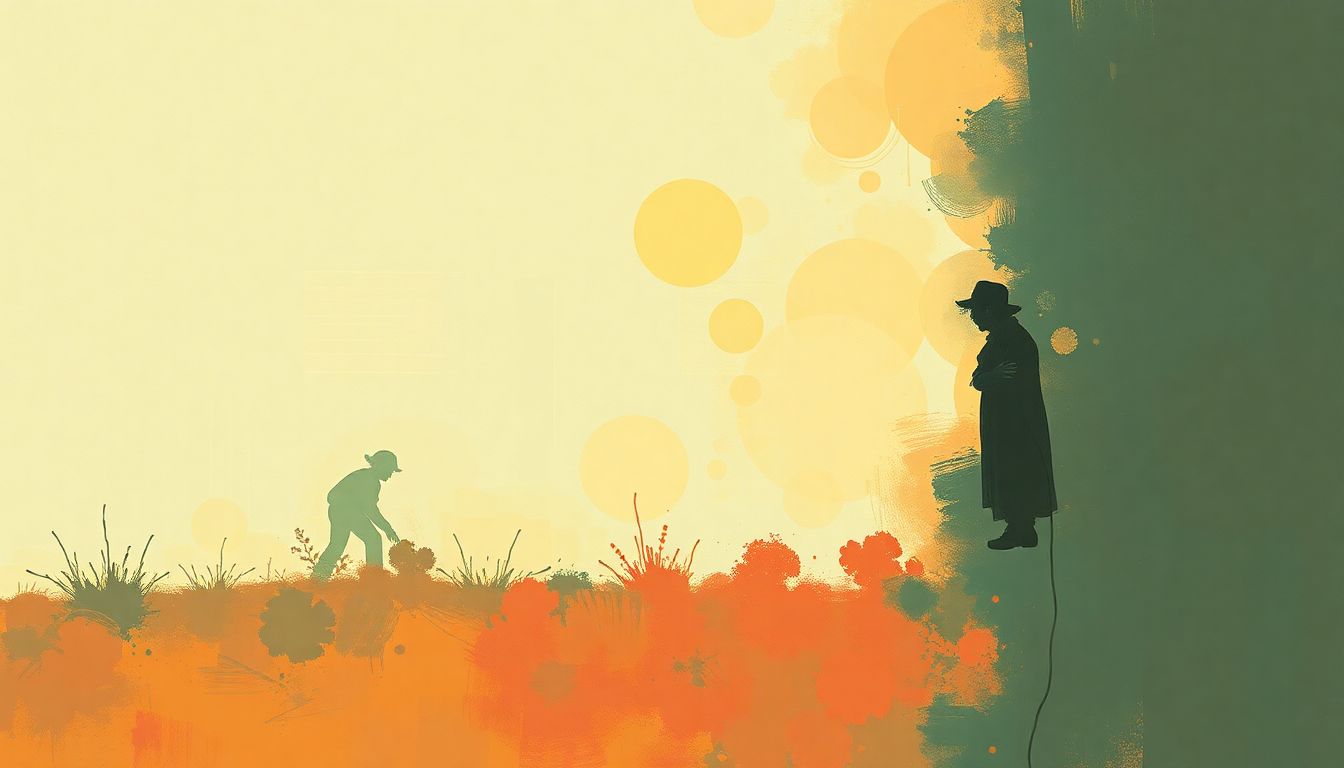 Fan-driven abstract illustration evoking the emotional arc of Send in the Clowns by Judy Collins