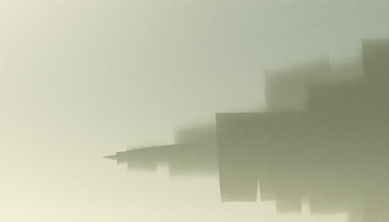 Fan-driven abstract illustration evoking the emotional arc of Seneca by Tortoise
