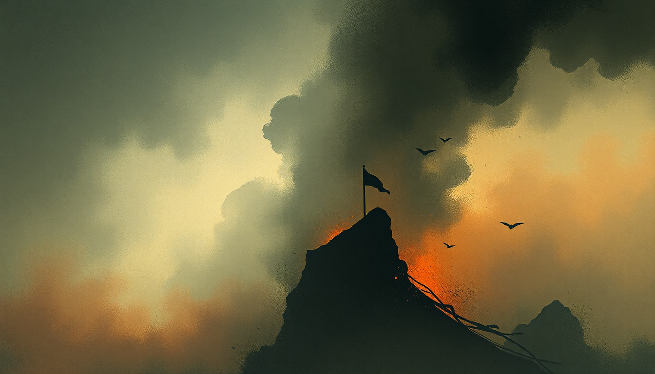 Fan-driven abstract illustration evoking the emotional arc of Senjutsu by Iron Maiden