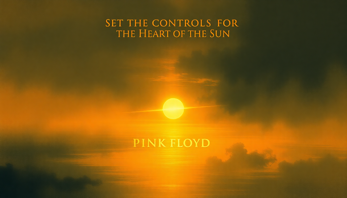 Fan-driven abstract illustration evoking the emotional arc of Set the Controls for the Heart of the Sun by Pink Floyd