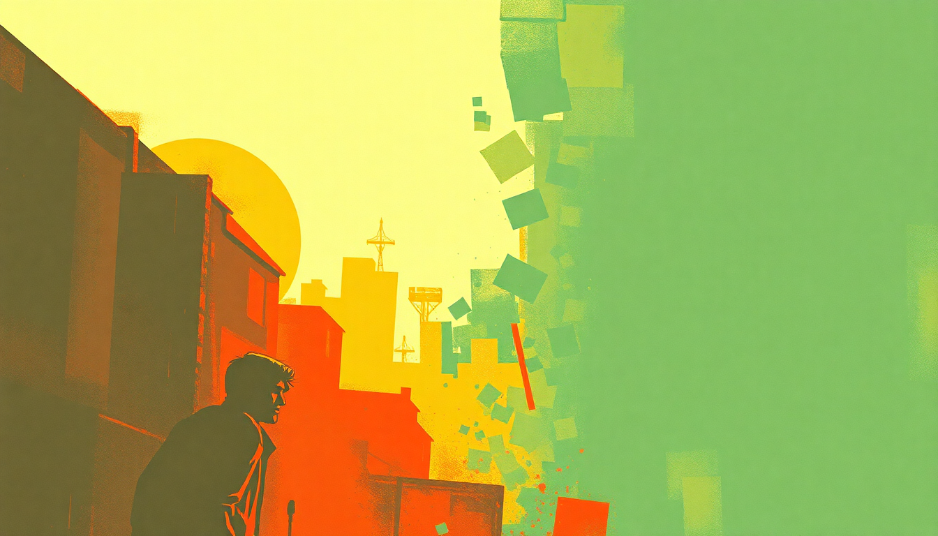 Fan-driven abstract illustration evoking the emotional arc of Set the House Ablaze by The Jam