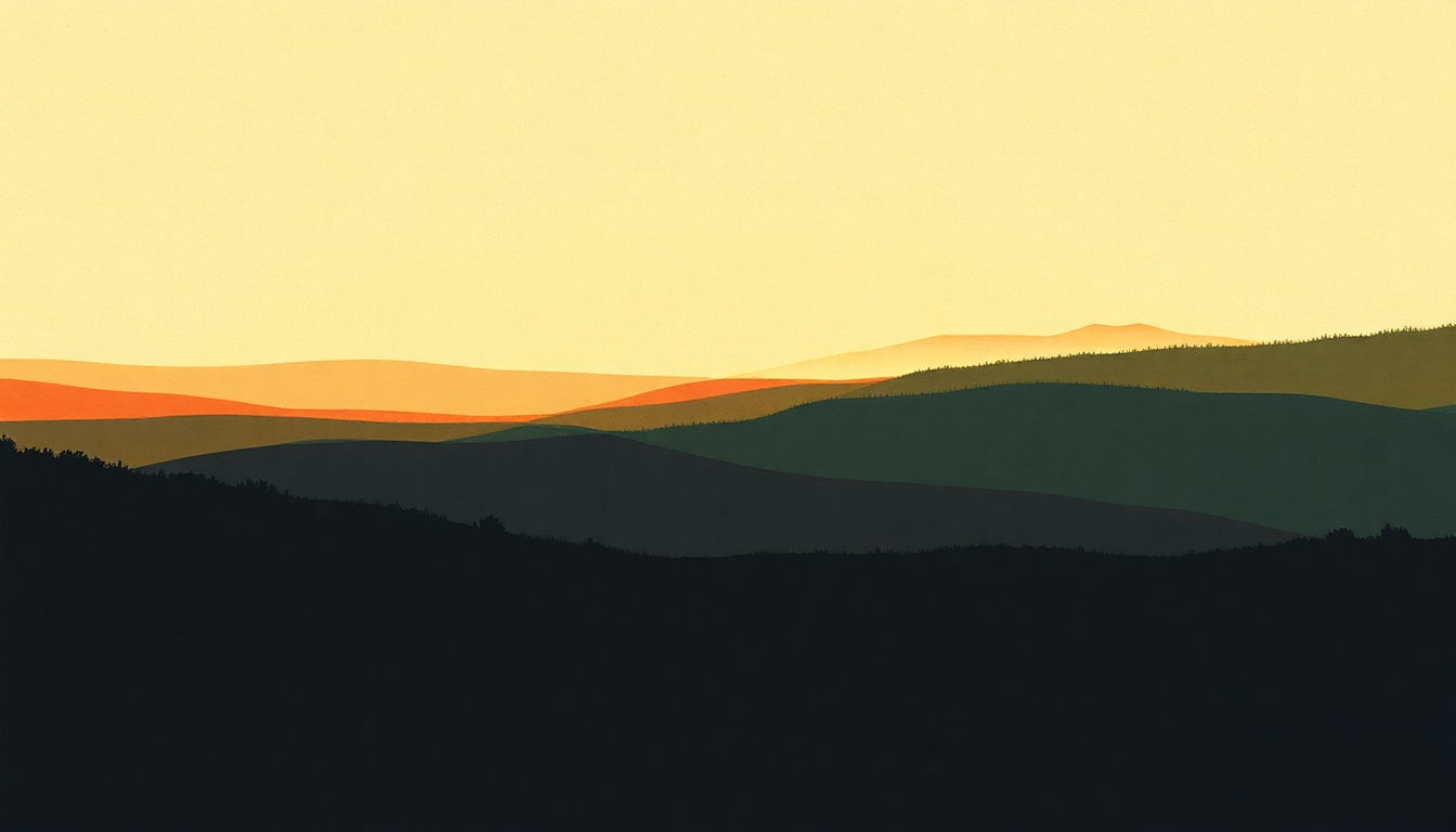Fan-driven abstract illustration evoking the emotional arc of Seven by Sunny Day Real Estate