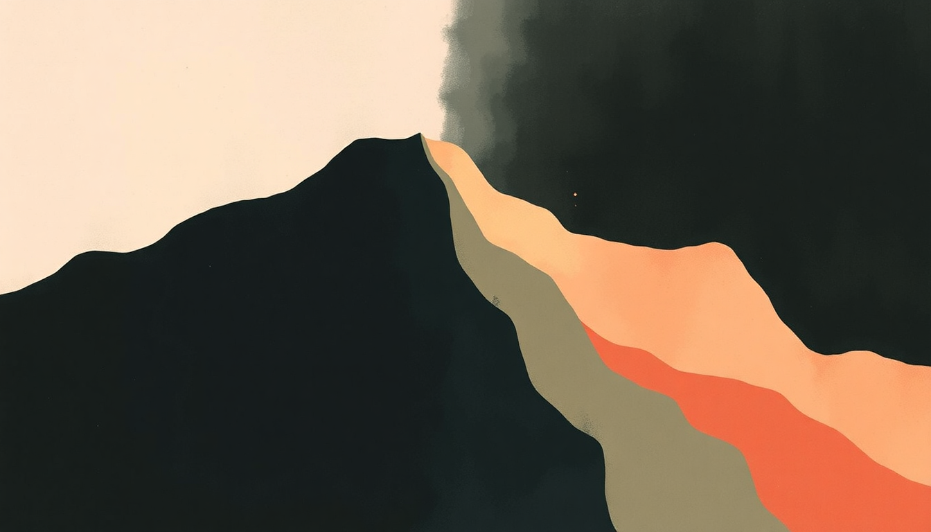 Fan-driven abstract illustration evoking the emotional arc of Severed Crossed Fingers by St. Vincent