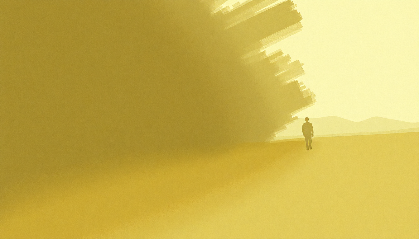 Fan-driven abstract illustration evoking the emotional arc of Shady Lane by Pavement