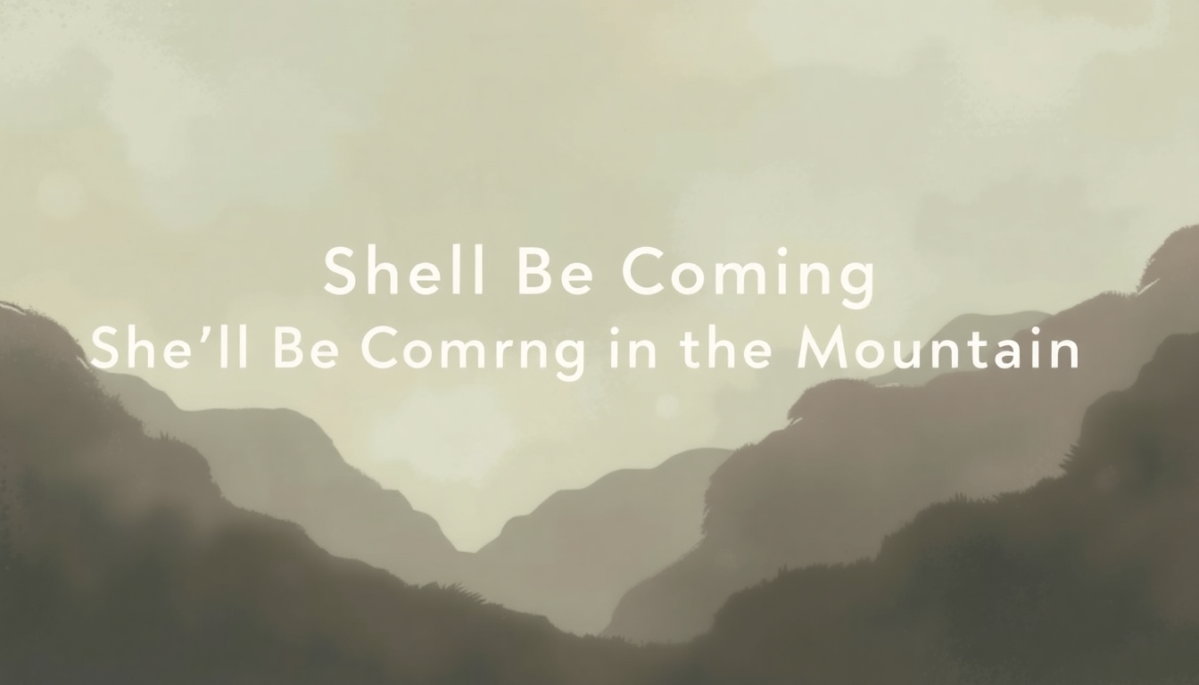 Fan-driven abstract illustration evoking the emotional arc of She'll Be Coming Round the Mountain by Cedarmont Kids
