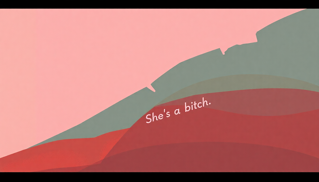 Fan-driven abstract illustration evoking the emotional arc of She's a Bitch by Missy Elliott