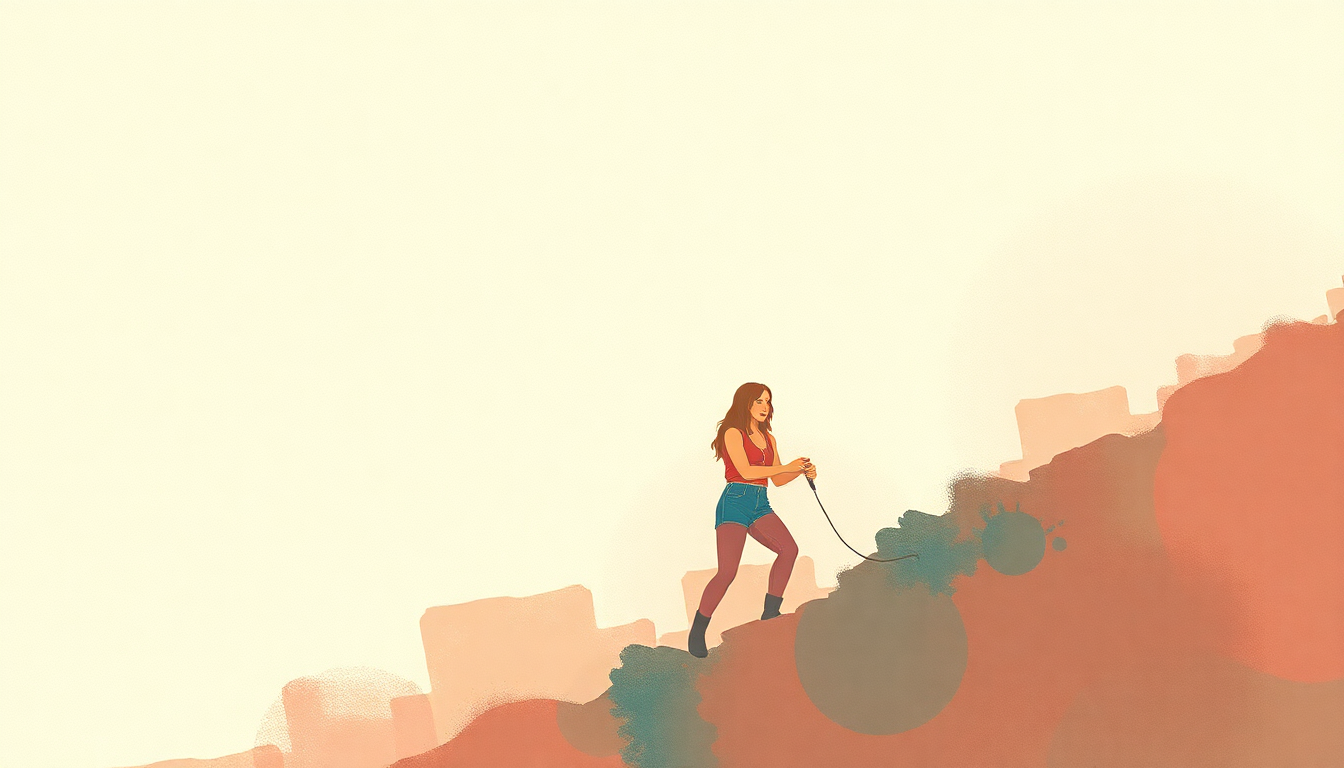 Fan-driven abstract illustration evoking the emotional arc of She's the One by Bruce Springsteen