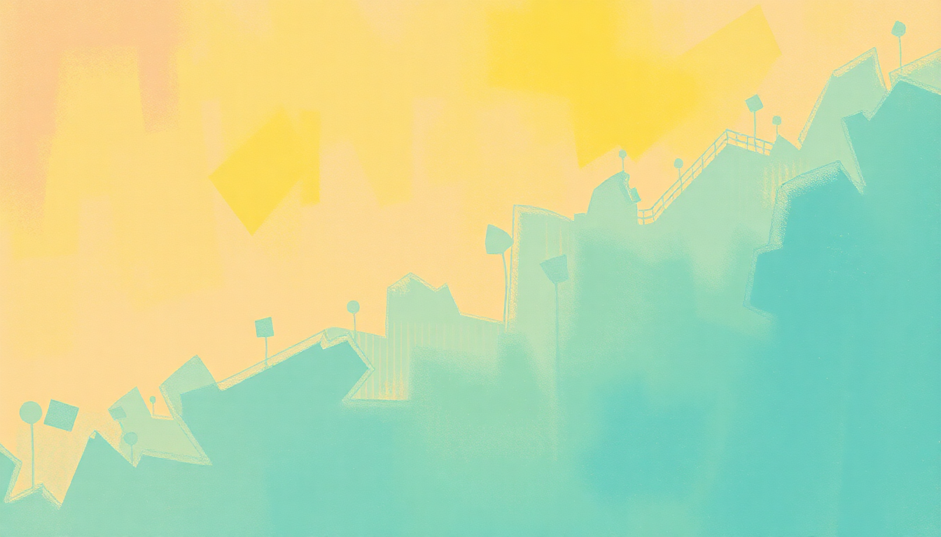 Fan-driven abstract illustration evoking the emotional arc of Shiny Happy People by R.E.M.