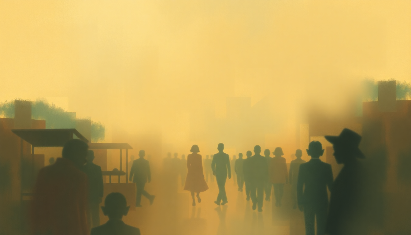 Fan-driven abstract illustration evoking the emotional arc of Shop Around by Smokey Robinson