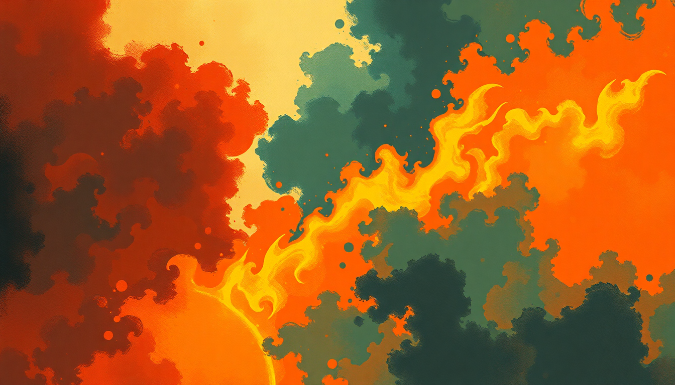 Fan-driven abstract illustration evoking the emotional arc of Shot Down in Flames by AC/DC