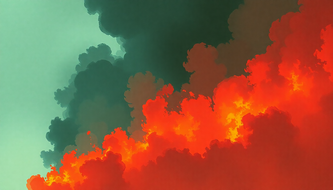 Fan-driven abstract illustration evoking the emotional arc of Showbiz by Muse