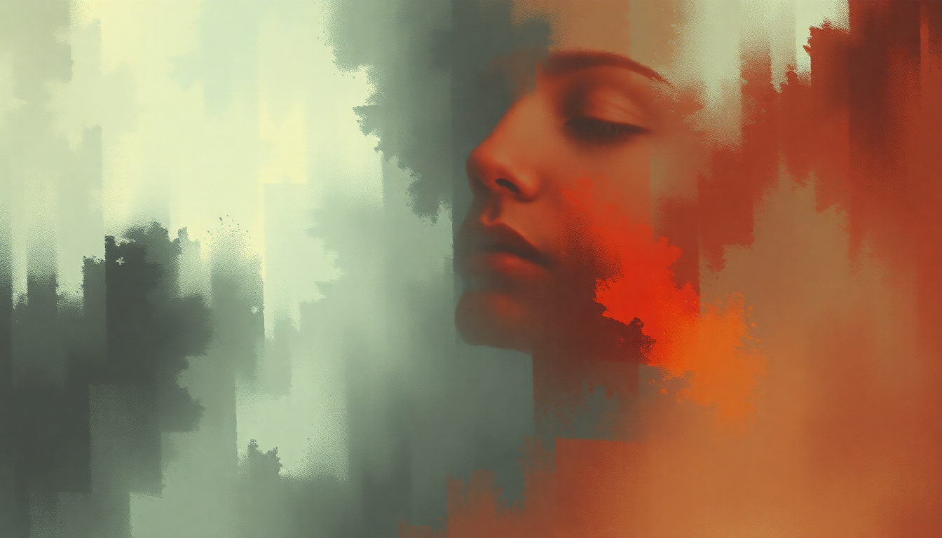 Fan-driven abstract illustration evoking the emotional arc of Sick Boy by The Chainsmokers