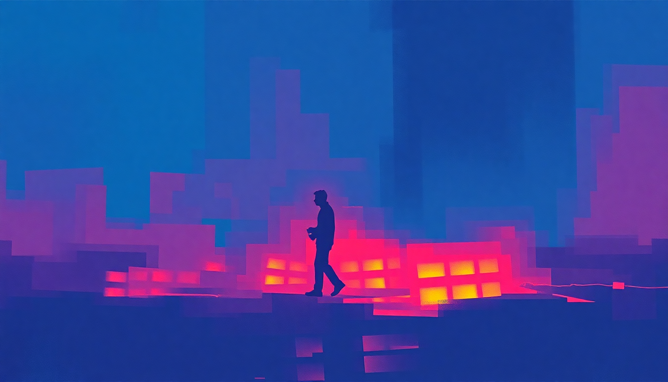 Fan-driven abstract illustration evoking the emotional arc of Sidewalking by The Jesus and Mary Chain