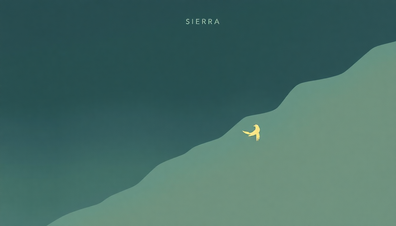 Fan-driven abstract illustration evoking the emotional arc of Sierra by Cursive
