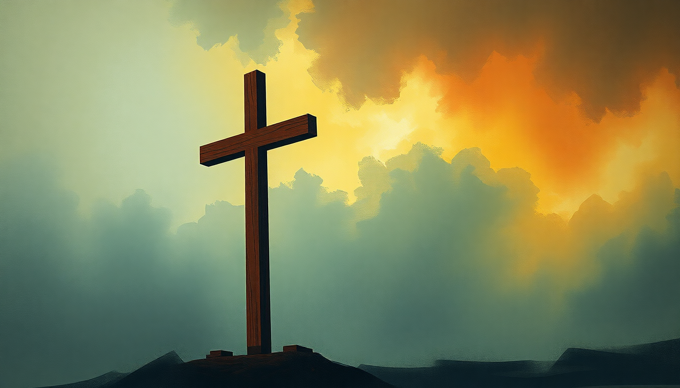 Fan-driven abstract illustration evoking the emotional arc of Sign of the Cross by Iron Maiden