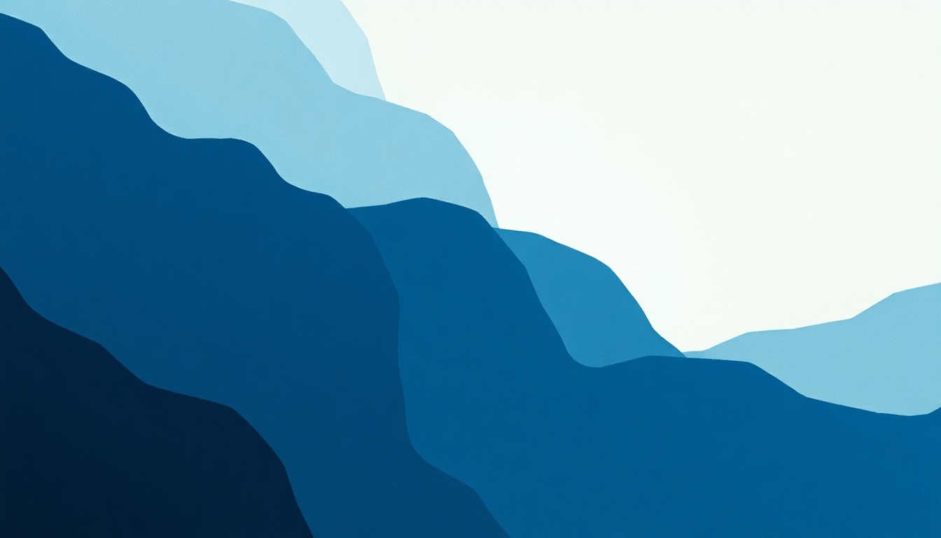 Fan-driven abstract illustration evoking the emotional arc of Silurian Blue by Floating Points