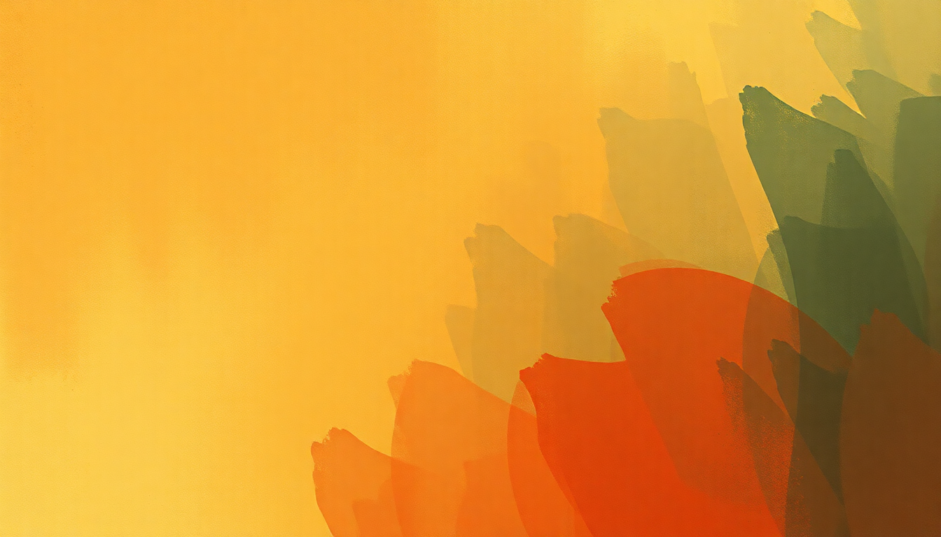 Fan-driven abstract illustration evoking the emotional arc of Sinfonia in F Major, BWV 793 by Johann Sebastian Bach