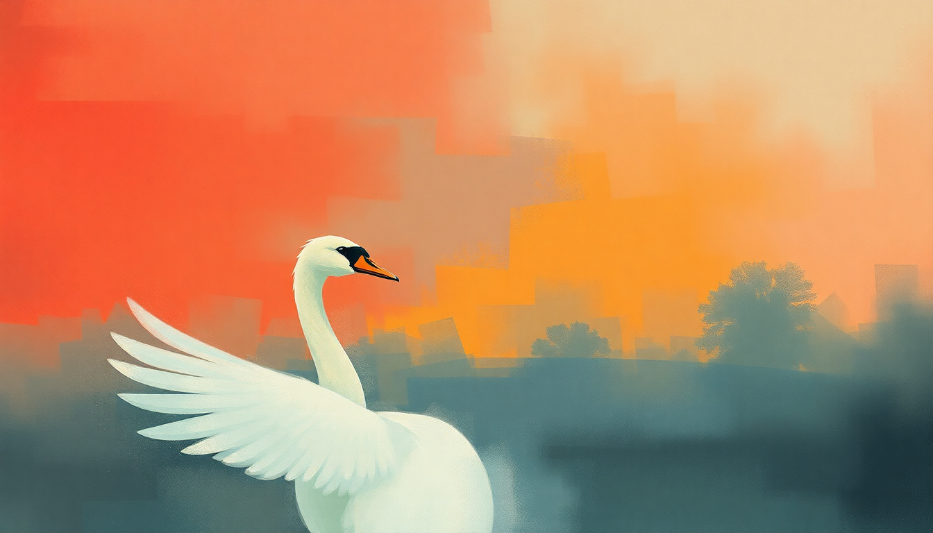 Fan-driven abstract illustration evoking the emotional arc of Sing Swan Song by Can