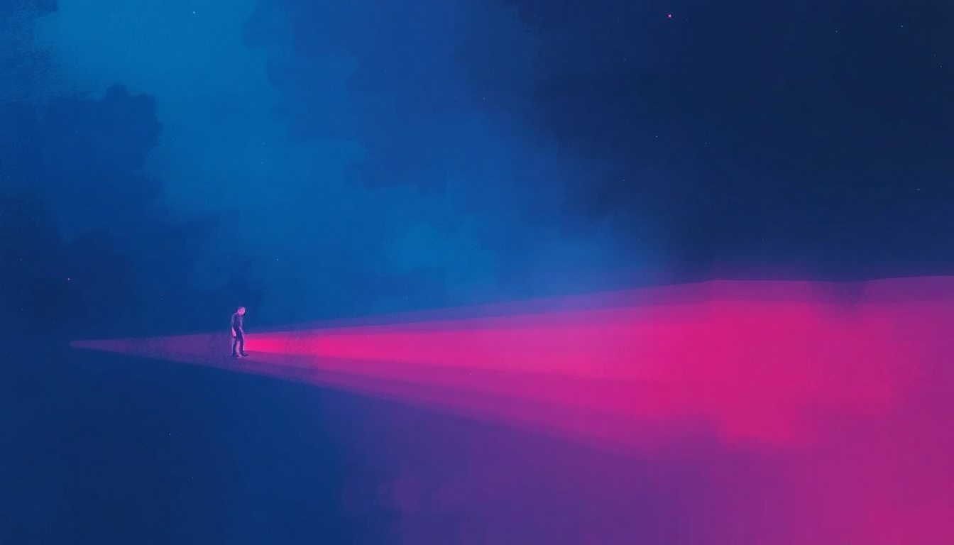Fan-driven abstract illustration evoking the emotional arc of Sixteen Blue by The Replacements