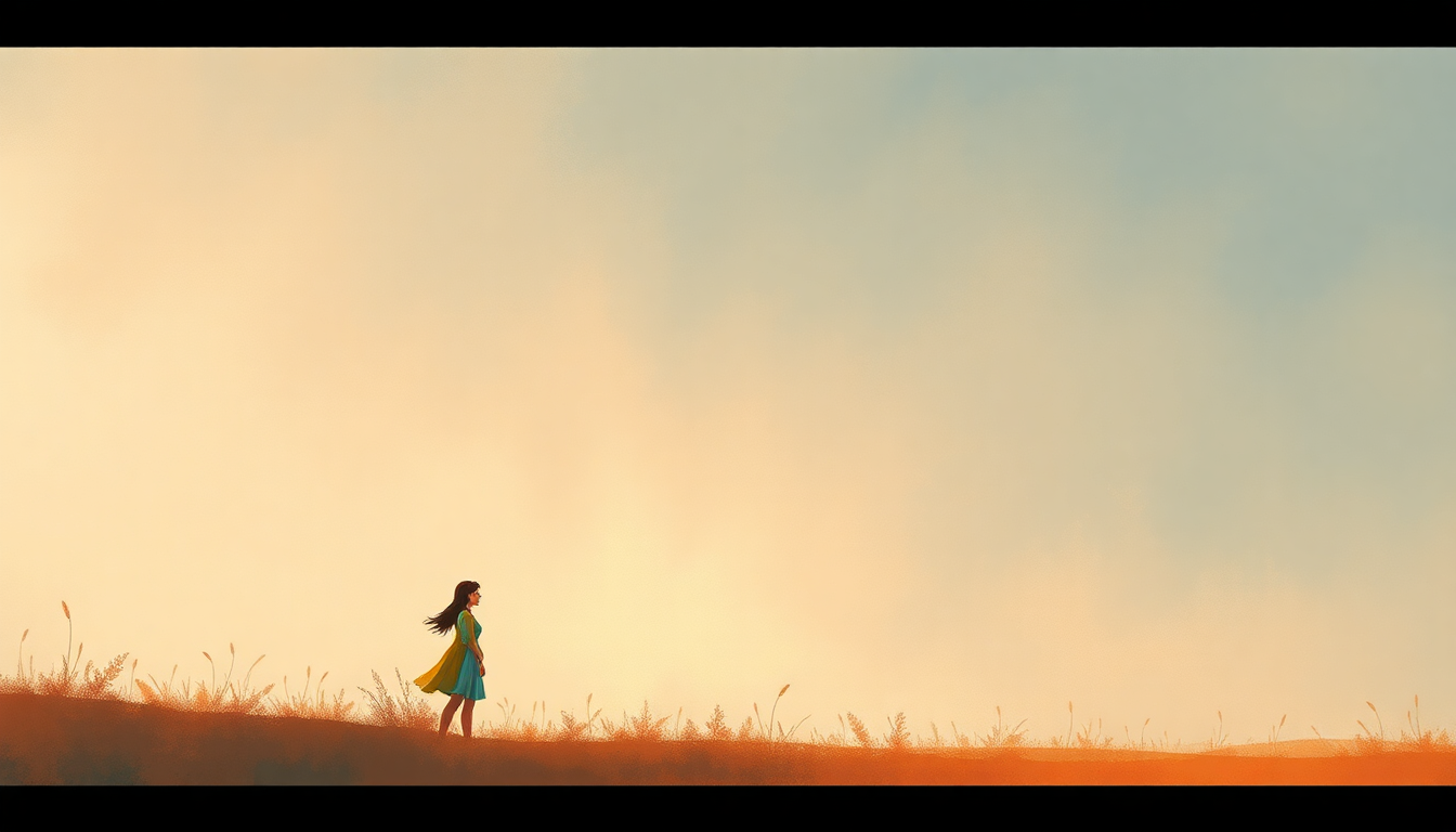Fan-driven abstract illustration evoking the emotional arc of Sixteen Going on Seventeen by Julie Andrews