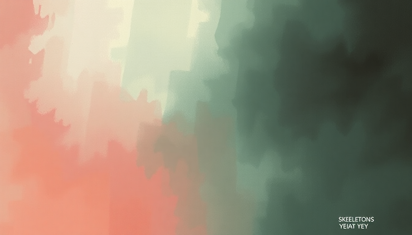 Fan-driven abstract illustration evoking the emotional arc of Skeletons by Yeah Yeah Yeahs