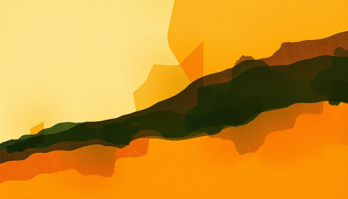Fan-driven abstract illustration evoking the emotional arc of Sketches of Spain by Miles Davis