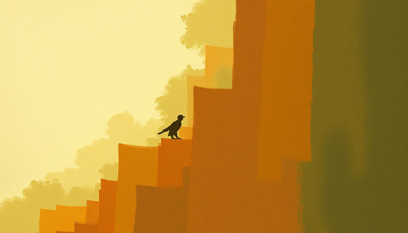 Fan-driven abstract illustration evoking the emotional arc of Sky Pilot by The Animals
