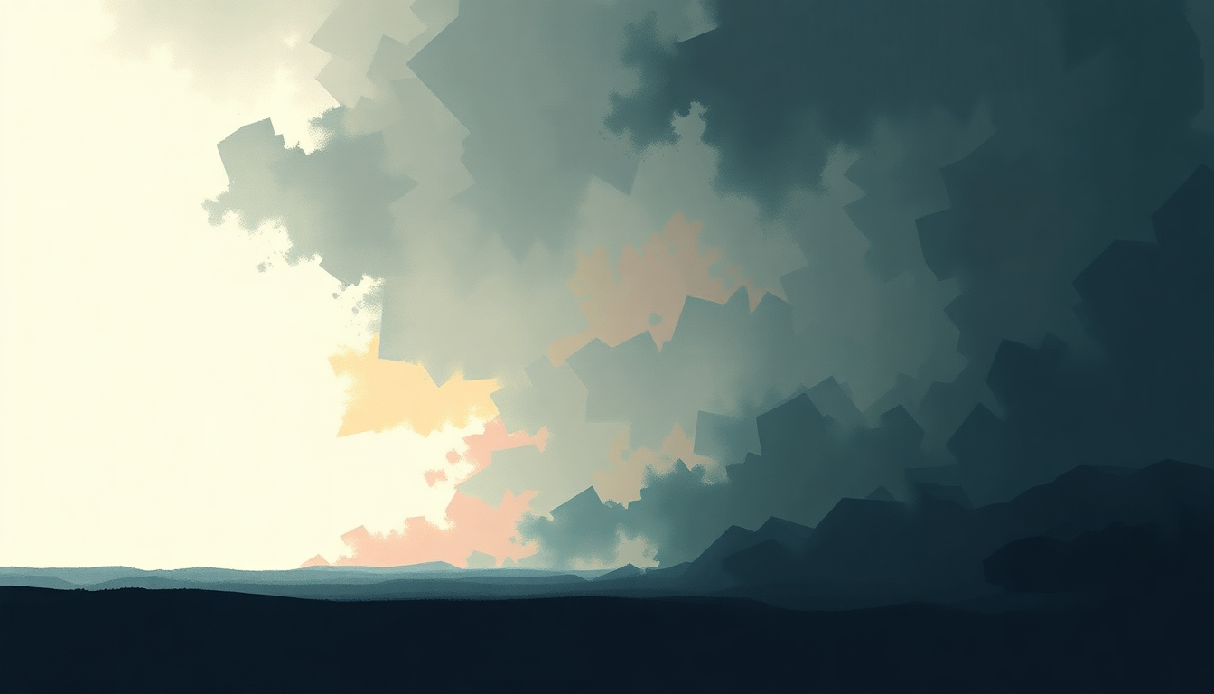 Fan-driven abstract illustration evoking the emotional arc of Skyfall by Adele