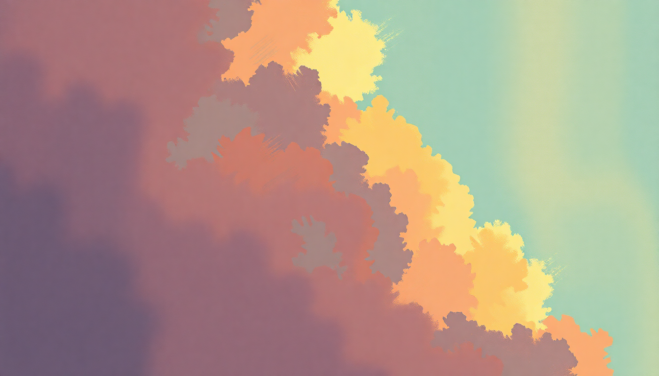 Fan-driven abstract illustration evoking the emotional arc of Sky's the Limit by The Notorious B.I.G.