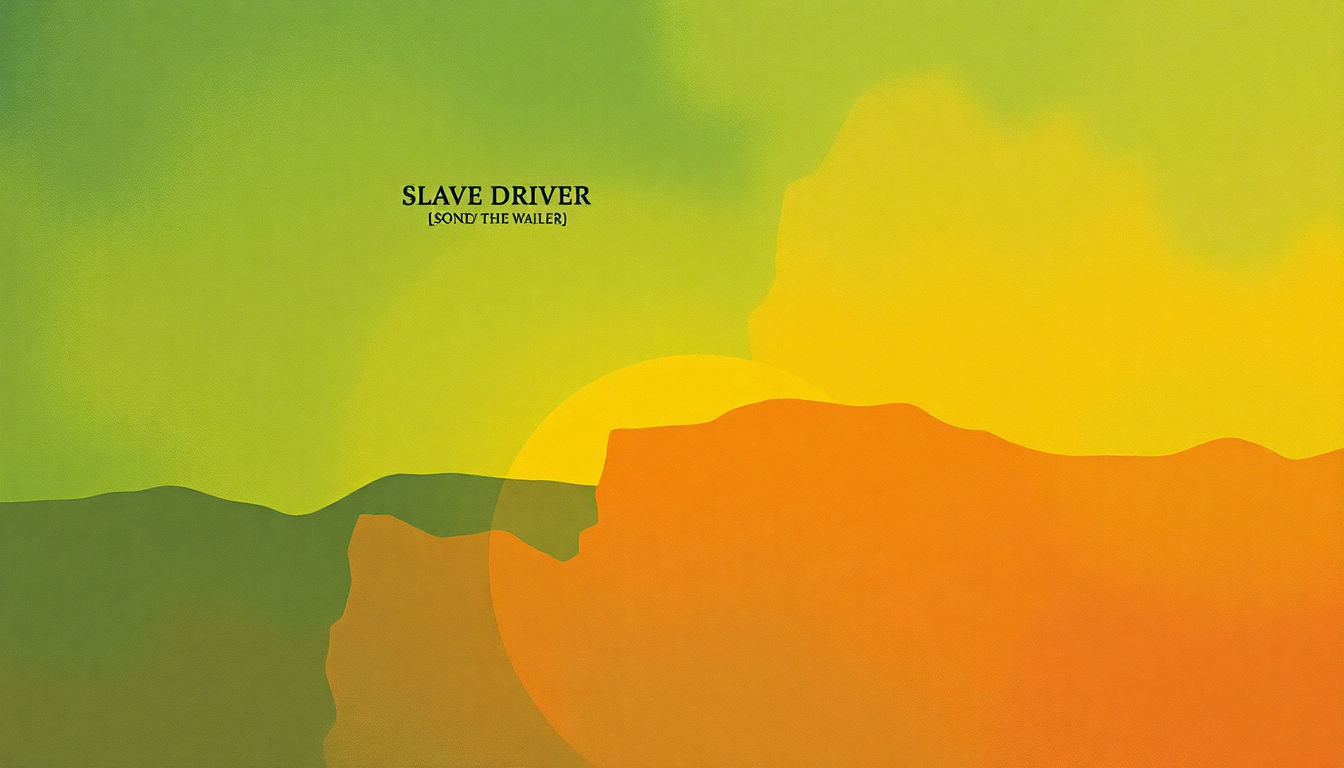 Fan-driven abstract illustration evoking the emotional arc of Slave Driver by Bob Marley & The Wailers