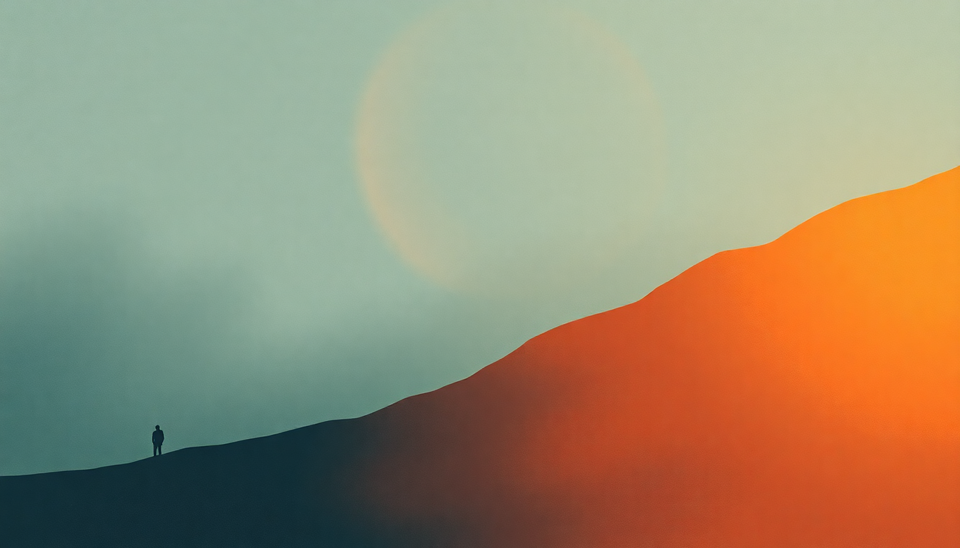 Fan-driven abstract illustration evoking the emotional arc of Sleep Well Beast by The National
