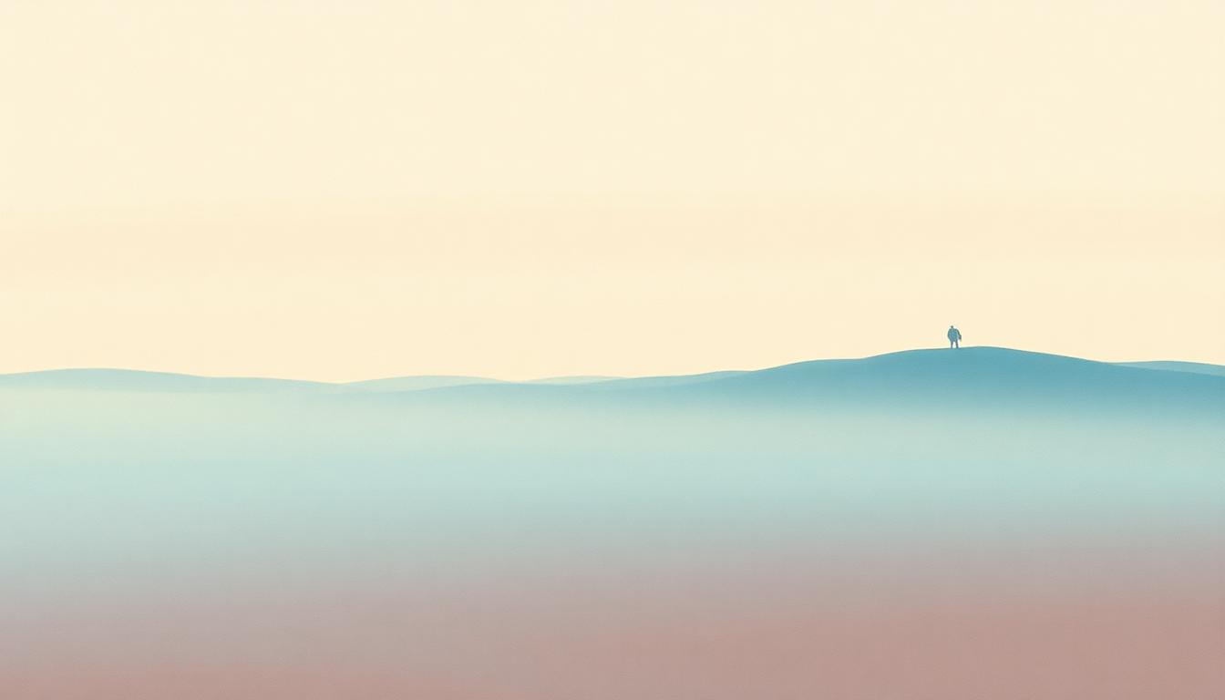 Fan-driven abstract illustration evoking the emotional arc of Slomo by Slowdive