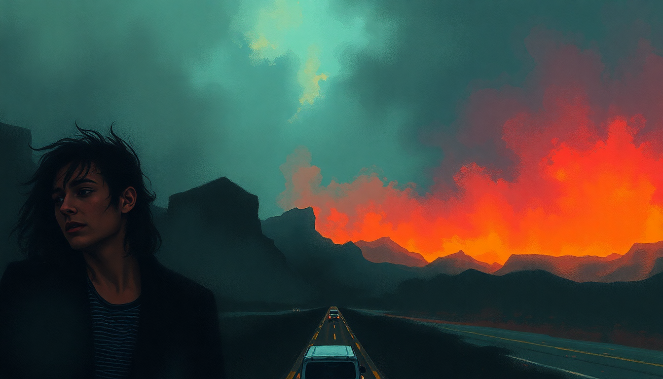 Fan-driven abstract illustration evoking the emotional arc of Sludgefeast by Dinosaur Jr