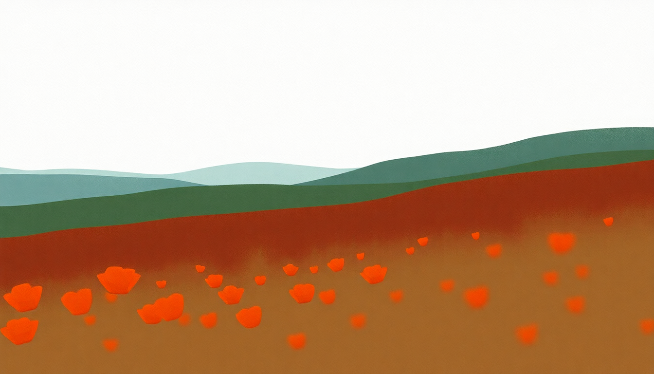 Fan-driven abstract illustration evoking the emotional arc of Small Poppies by Courtney Barnett