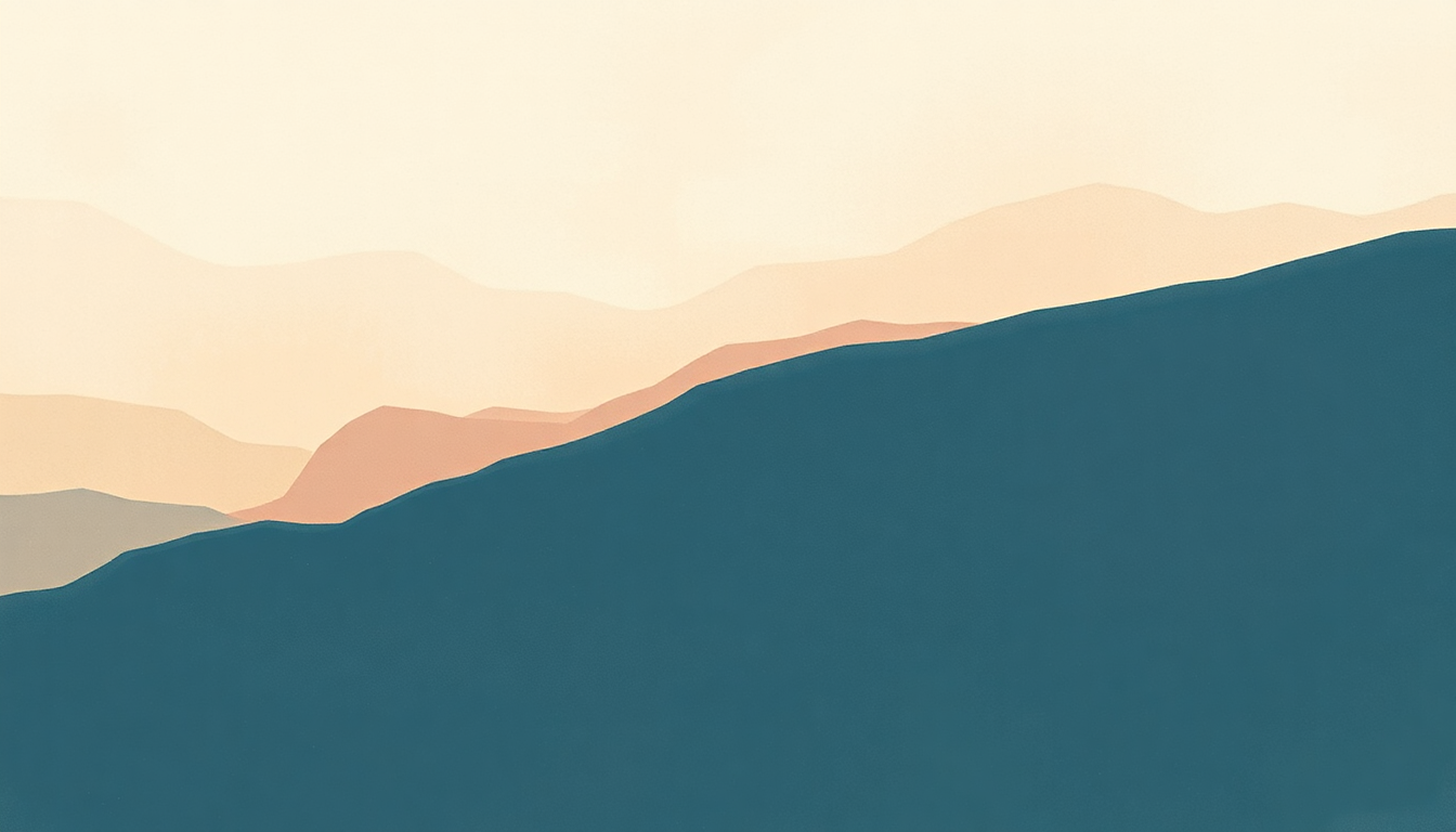 Fan-driven abstract illustration evoking the emotional arc of Small Steps by Mineral