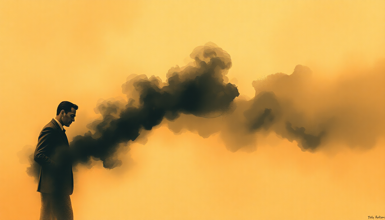 Fan-driven abstract illustration evoking the emotional arc of Smoke Gets in Your Eyes by The Platters