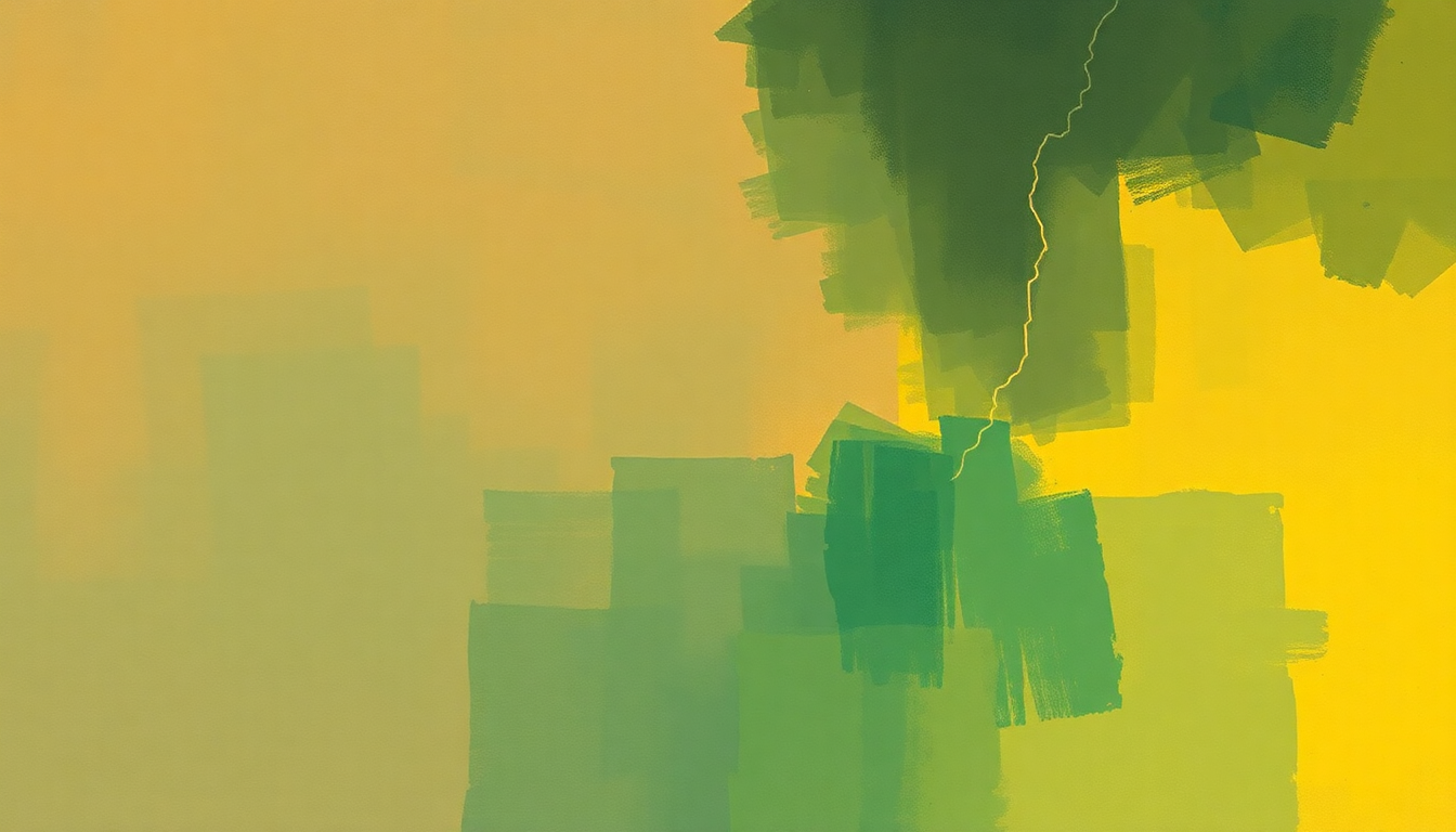 Fan-driven abstract illustration evoking the emotional arc of Smokestack Lightning by The Yardbirds