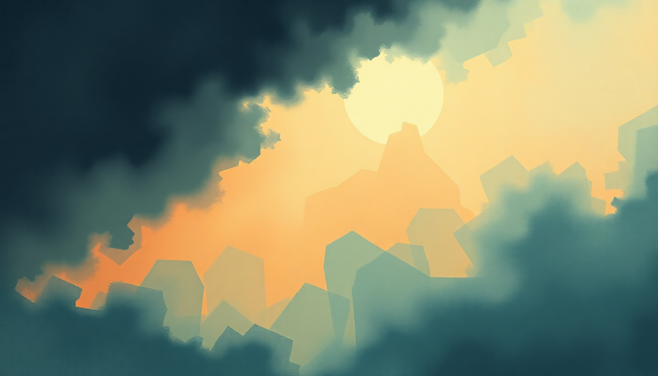 Fan-driven abstract illustration evoking the emotional arc of Snowblind by Black Sabbath