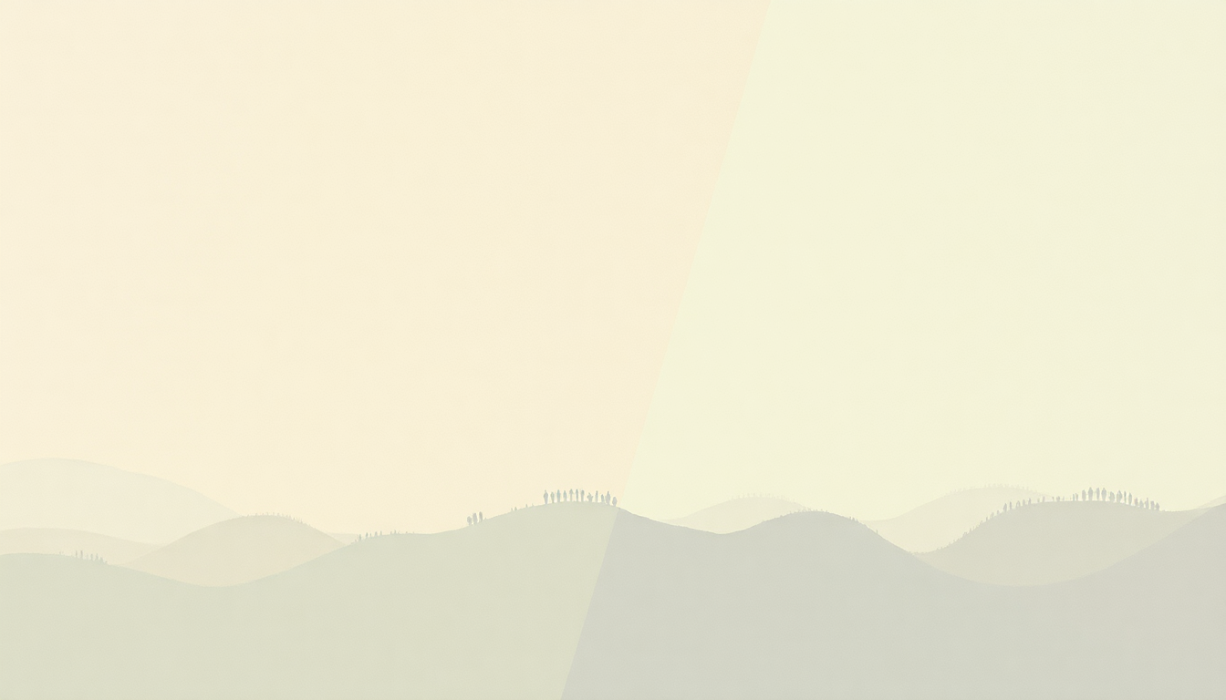 Fan-driven abstract illustration evoking the emotional arc of So Here We Are by Bloc Party