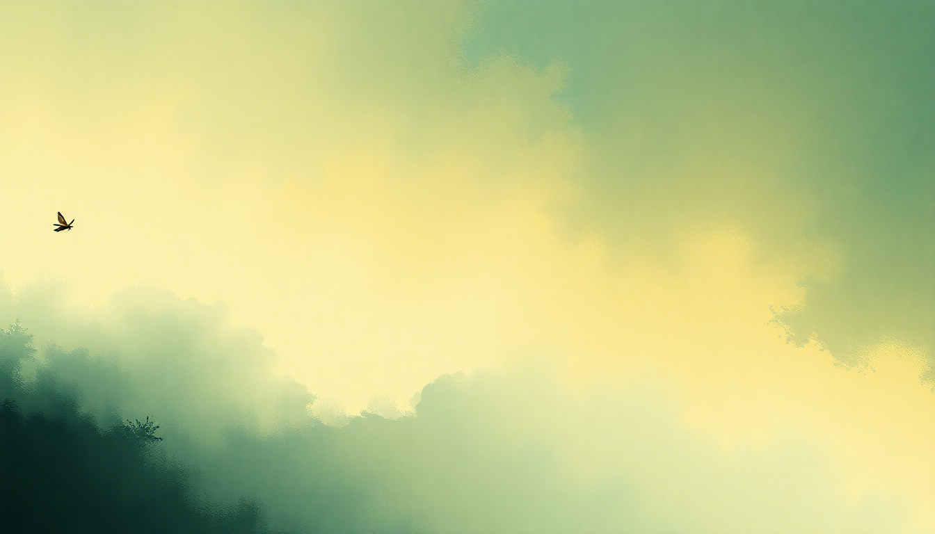 Fan-driven abstract illustration evoking the emotional arc of Some Summers They Drop Like Flies by Dirty Three
