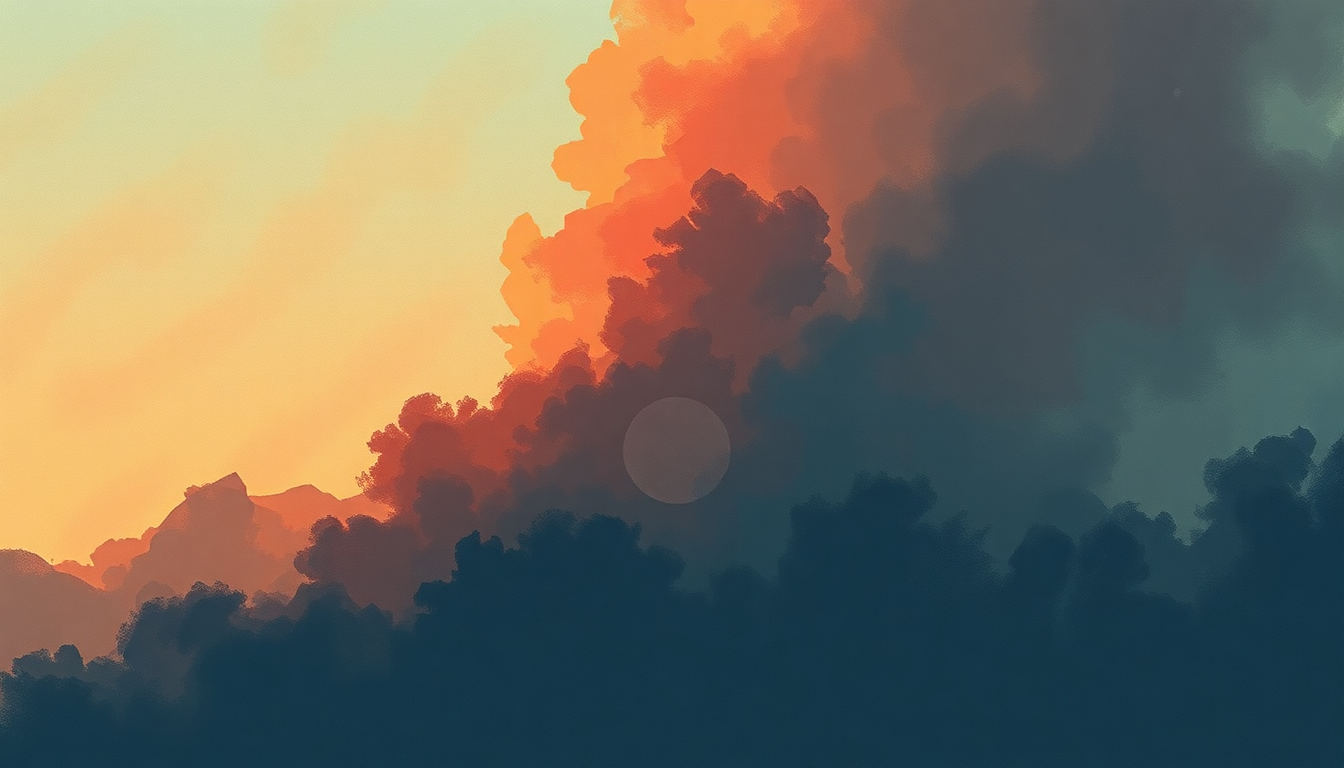 Fan-driven abstract illustration evoking the emotional arc of Something in the Night by Bruce Springsteen