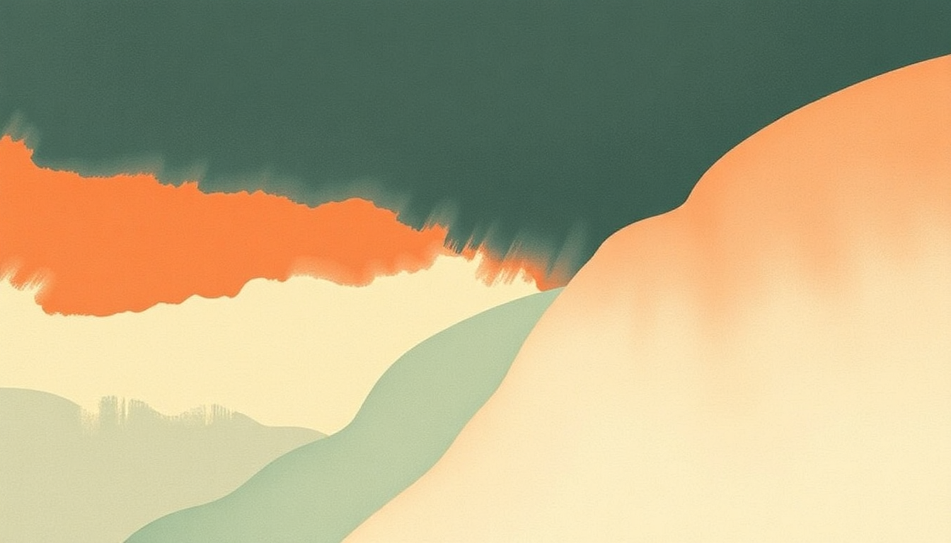Fan-driven abstract illustration evoking the emotional arc of Something to Believe by Weyes Blood