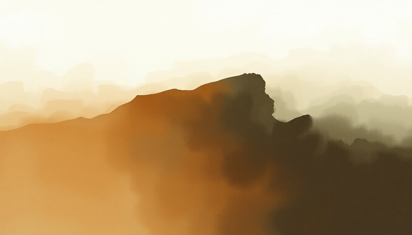 Fan-driven abstract illustration evoking the emotional arc of Sorrowful Soil by Björk