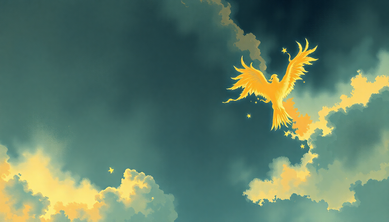 Fan-driven abstract illustration evoking the emotional arc of South Side of the Sky by Yes
