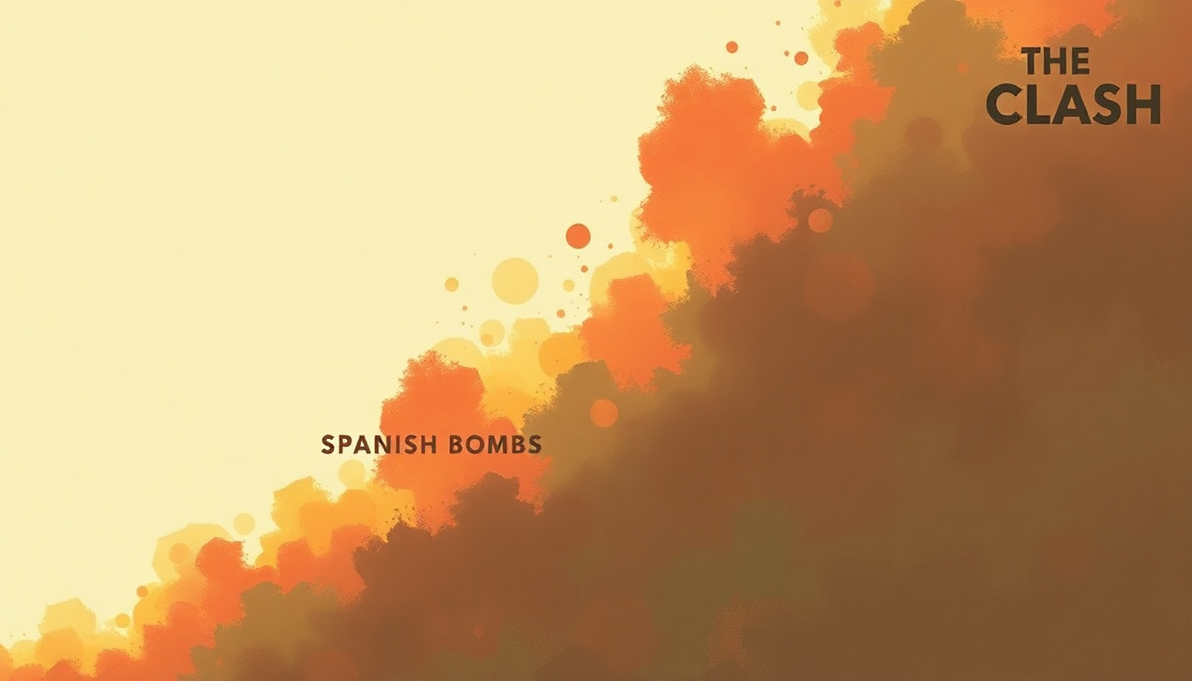 Fan-driven abstract illustration evoking the emotional arc of Spanish Bombs by The Clash